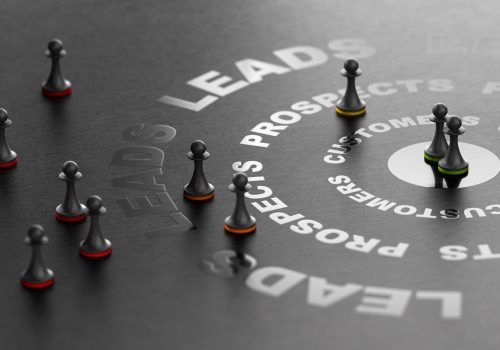 Inbound Marketing, Converting Leads Into Sales or Customers 3D illsutration of buying funnel over black background. Inbound marketing Concept. Conversion of leads into sales